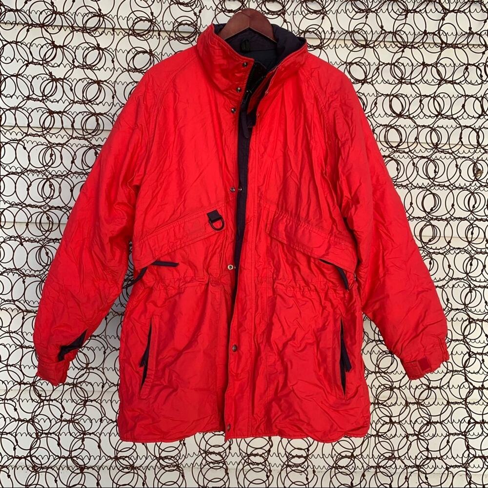 Vintage 90s Woolrich red winter ski coat jacket parka MEDIUM